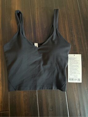 Lululemon Align Ribbed Cropped Tank Top in Black - Size 4 - NWT